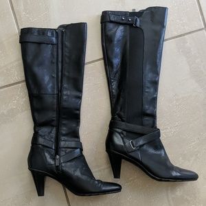 Kenneth Cole Reaction knee high black leather boot
